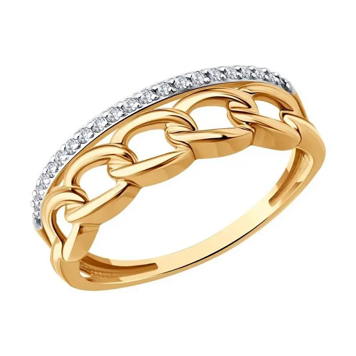 Кольцо декоративное из красного золота