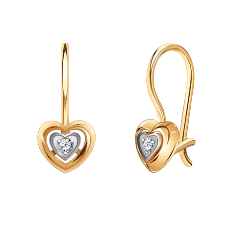 Серьги детские из красного золота