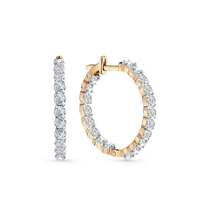 Серьги с английским замком из красного золота