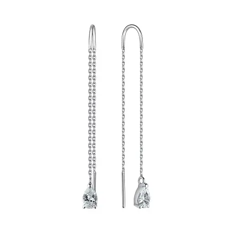 Серьги цепочки из серебра