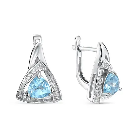 Серьги с английским замком из серебра