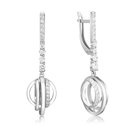 Серьги подвесные из серебра