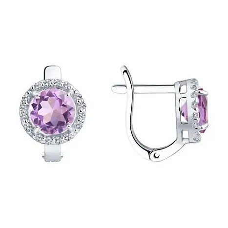 Серьги с английским замком из серебра