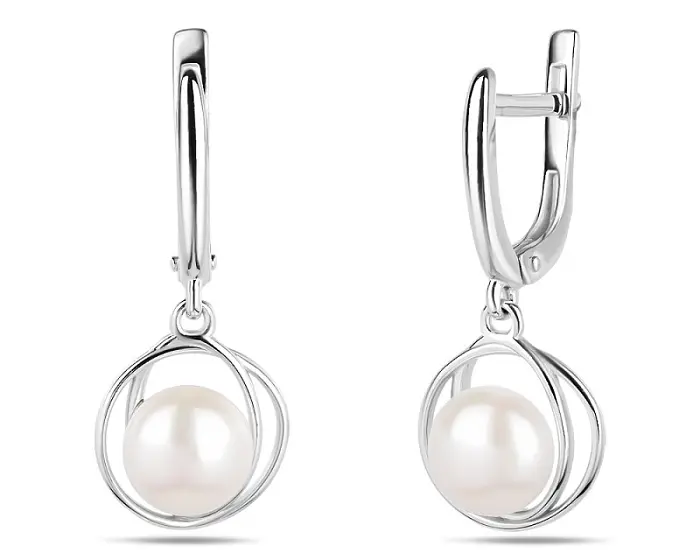 Серьги подвесные из серебра