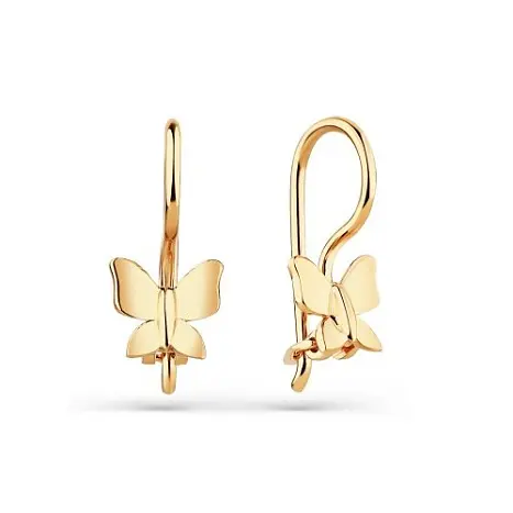Серьги детские из красного золота