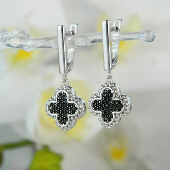 Серьги подвесные из серебра