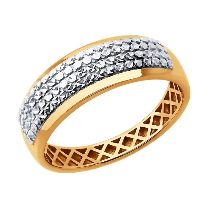 Кольцо декоративное из комбинированного золота