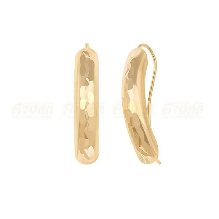 Серьги петельки из красного золота