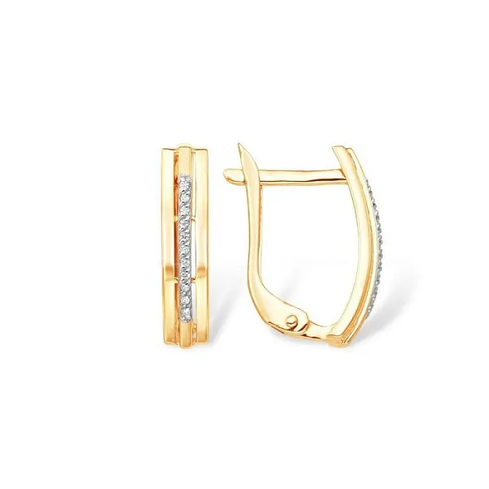 Серьги с английским замком из красного золота