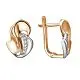 Серьги с английским замком из комбинированного золота