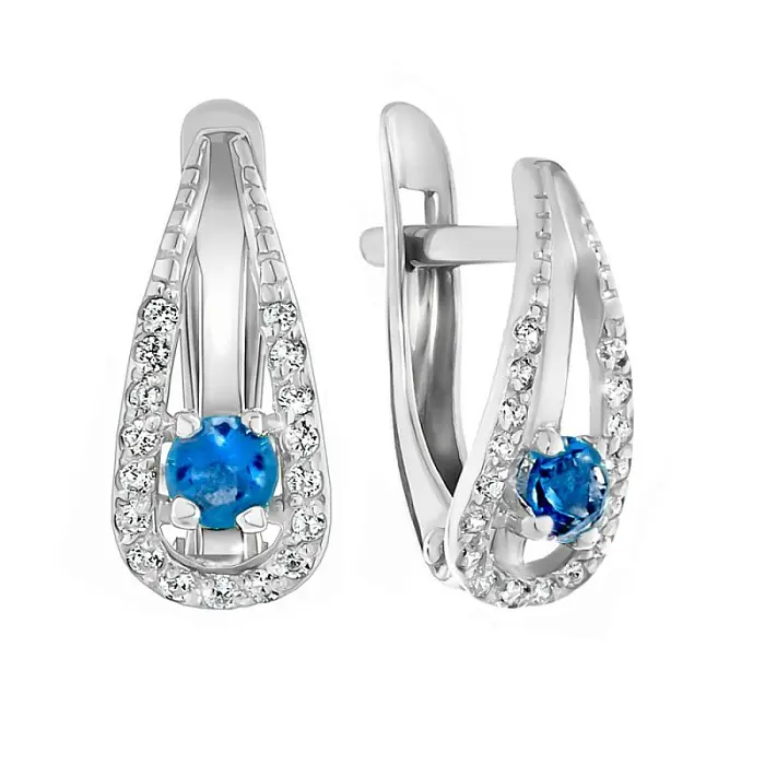 Серьги с английским замком из серебра