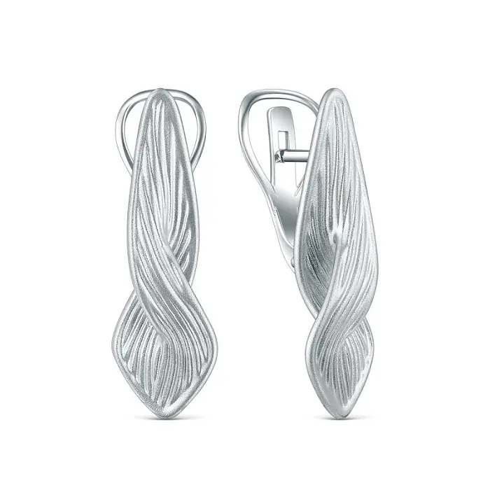 Серьги с английским замком из серебра