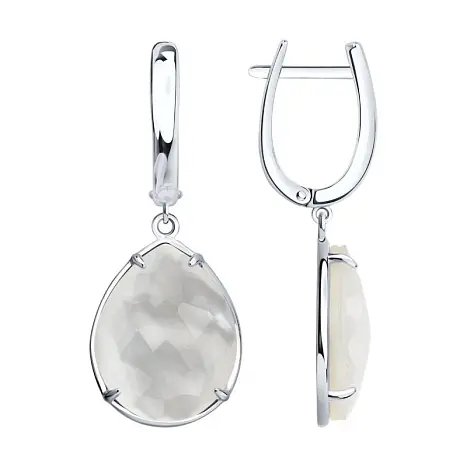 Серьги подвесные из серебра