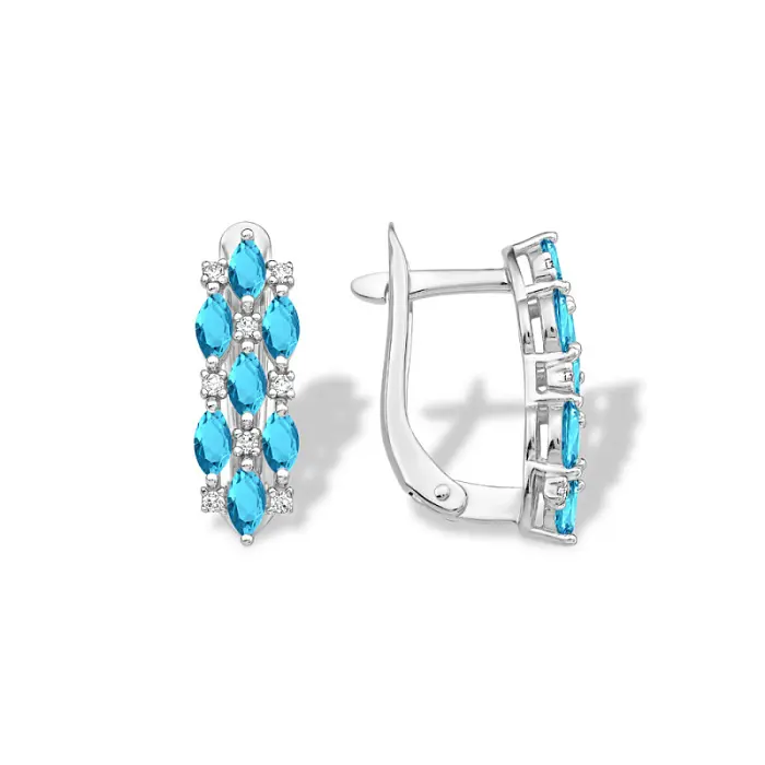 Серьги с английским замком из серебра
