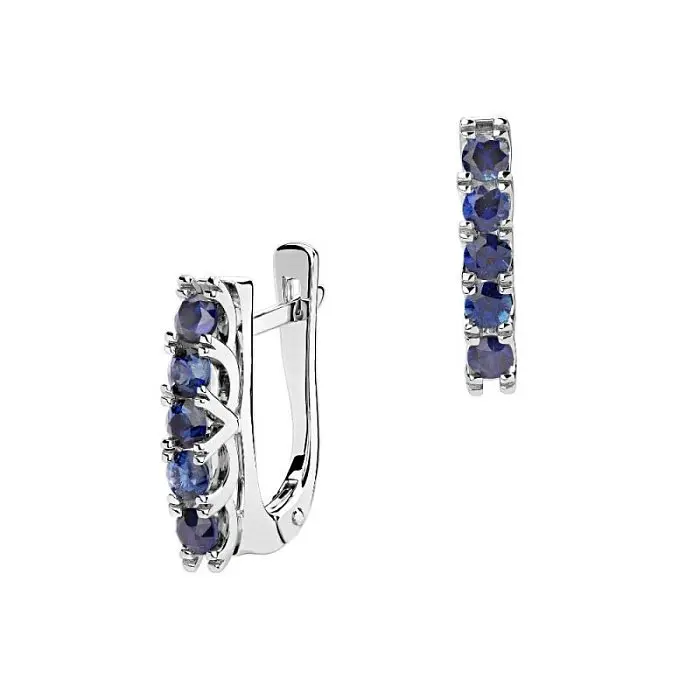 Серьги с английским замком из белого золота