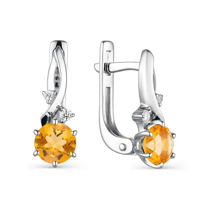 Серьги с английским замком из серебра