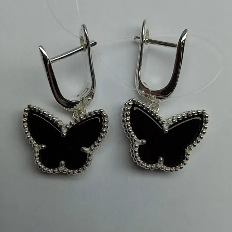 Серьги подвесные из серебра