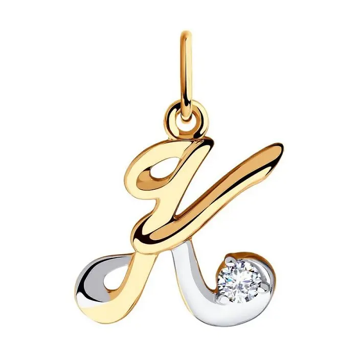 Подвеска буква из комбинированного золота