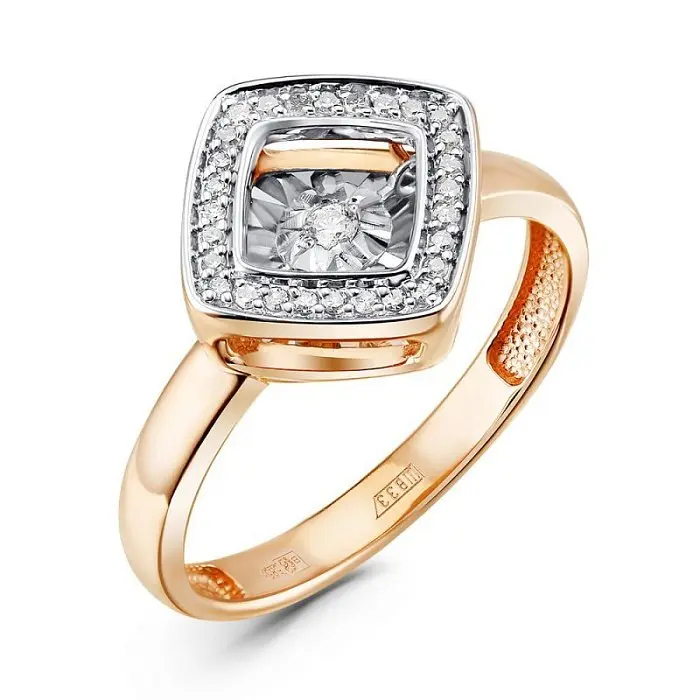 Кольцо декоративное из комбинированного золота