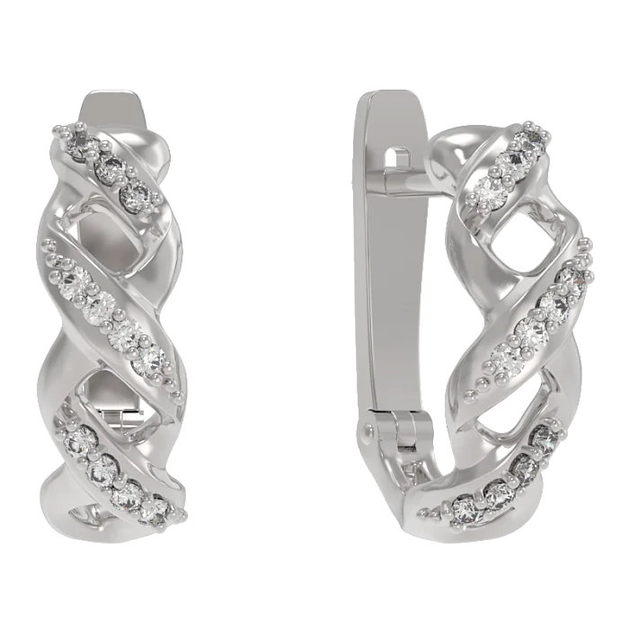 Серьги с английским замком из серебра