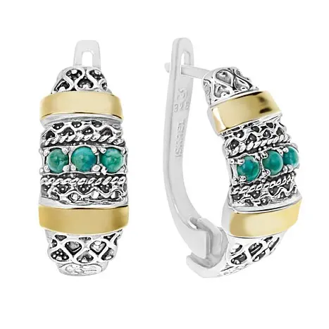 Серьги с английским замком из позолоты