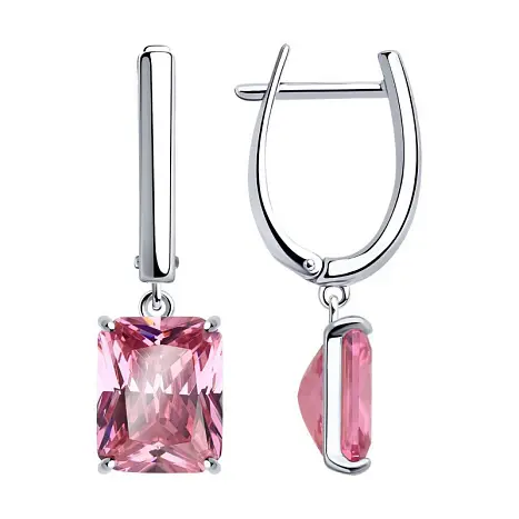 Серьги подвесные из серебра