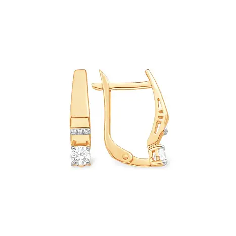 Серьги с английским замком из красного золота