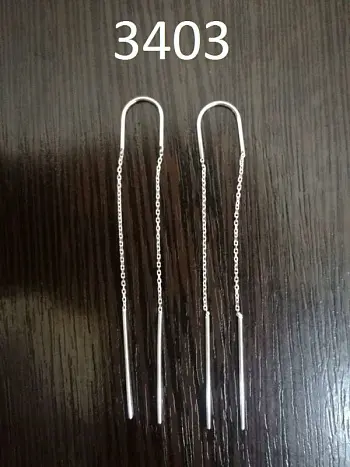 Серьги цепочки из серебра