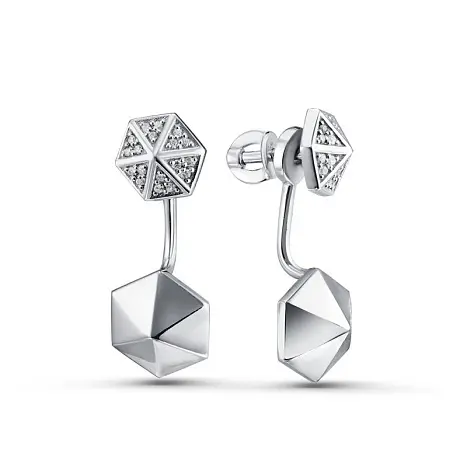 Серьги пуссеты из серебра