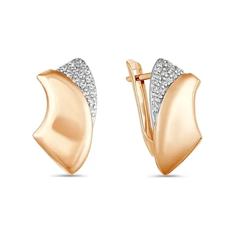 Серьги с английским замком из красного золота