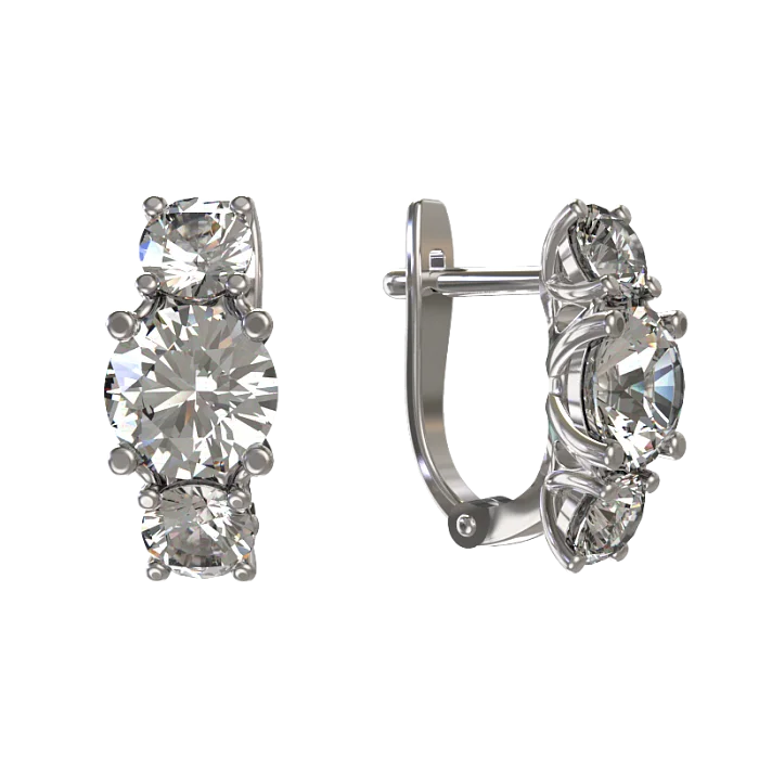 Серьги с английским замком из серебра