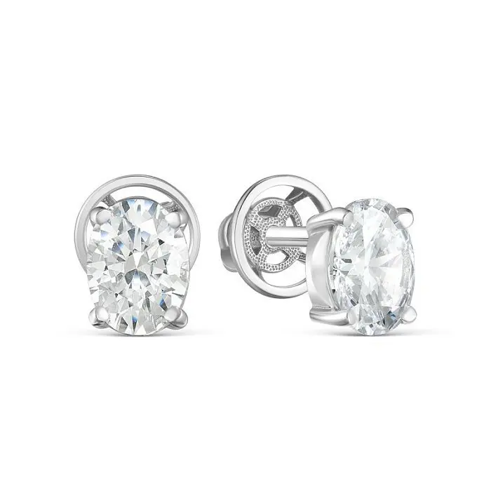 Серьги пуссеты из серебра