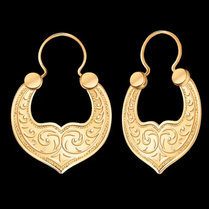 Серьги петельки из красного золота