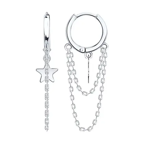 Серьги конго из серебра