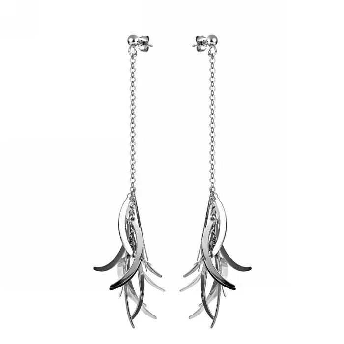 Серьги подвесные из серебра