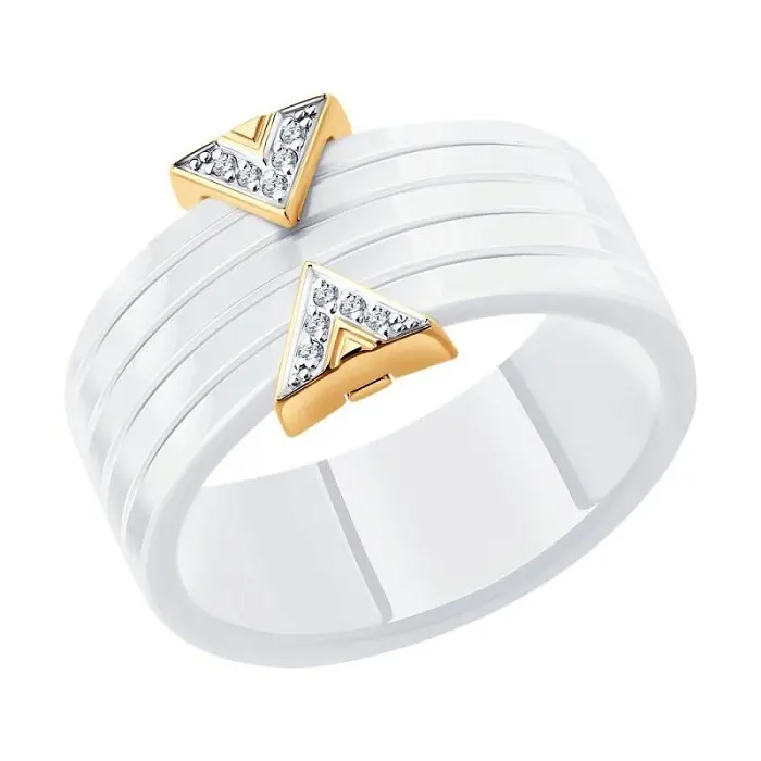 Кольцо декоративное из комбинированного золота