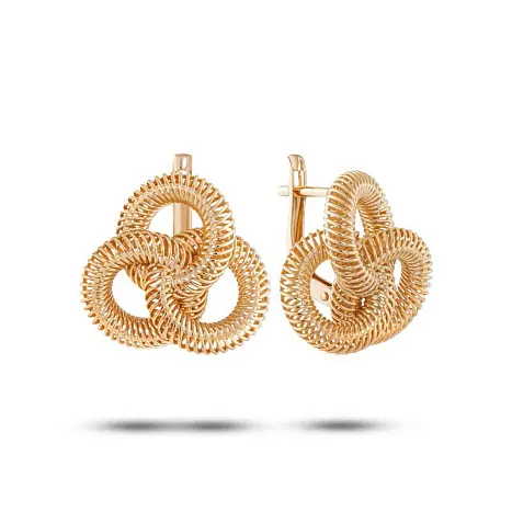 Серьги с английским замком из красного золота