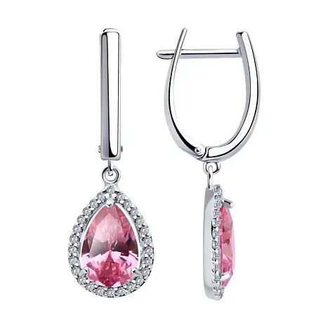 Серьги подвесные из серебра