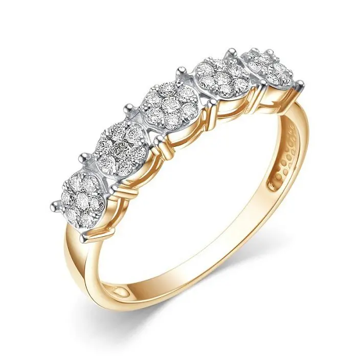 Кольцо декоративное из комбинированного золота