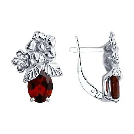 Серьги с английским замком из серебра