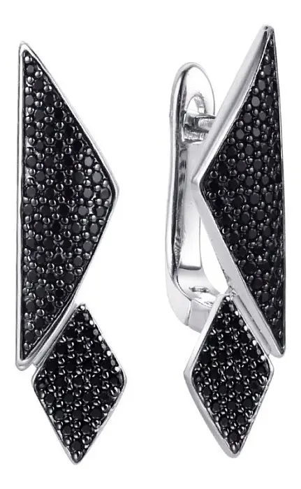 Серьги с английским замком из серебра вид 1