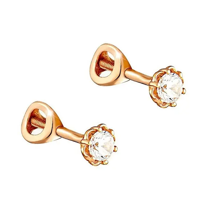 Серьги пуссеты из позолоты