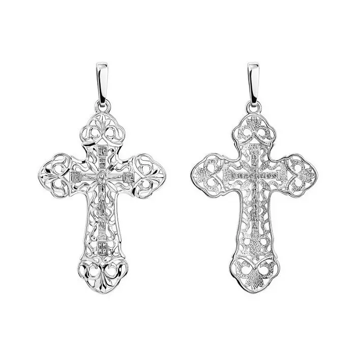 Подвеска крест из серебра