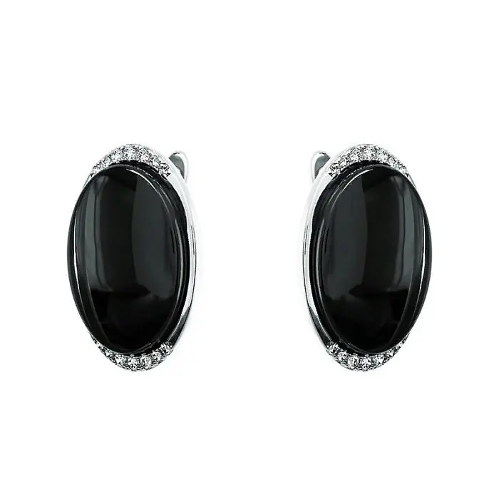 Серьги с английским замком из серебра вид 1