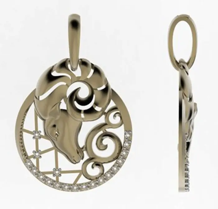 Подвеска знак зодиака из красного золота