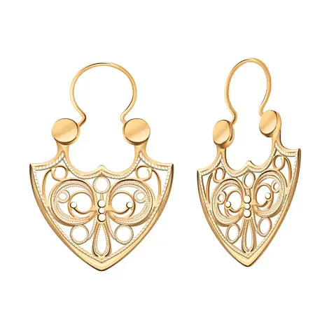 Серьги петельки из красного золота