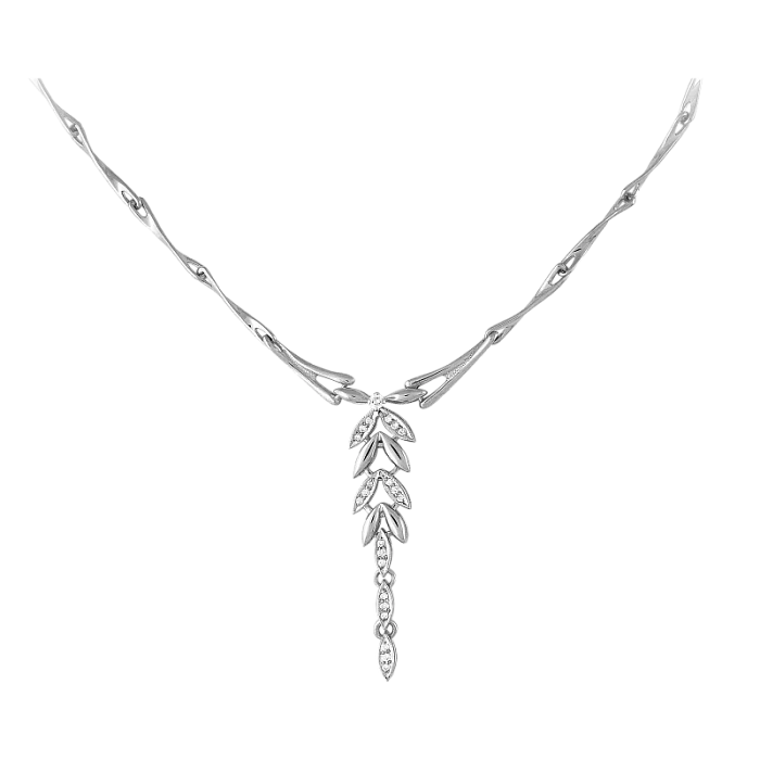 Цепь колье из белого золота