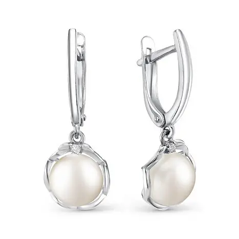 Серьги подвесные из серебра