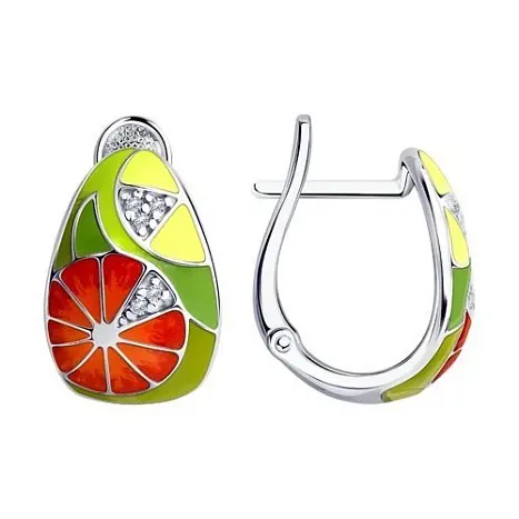 Серьги с английским замком из серебра