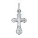 Подвеска крест из белого золота
